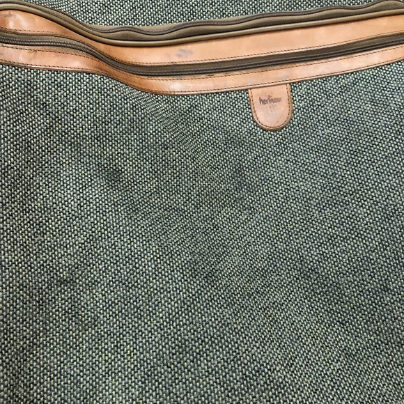 HARTMANN Vtg Tweed Leather Rolling Carry On Luggage Garment Bag Suitcase 24x22 - Picture 3 of 16